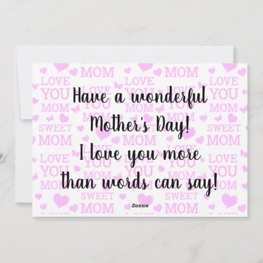 Happy Moederdag Feestdagenkaart (Achterkant)