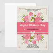 Happy Moederdag-feestuitnodiging Kaart (Voorkant / Achterkant)