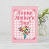 Happy Moederdag Felt Style Bouquet (Staand voorkant)