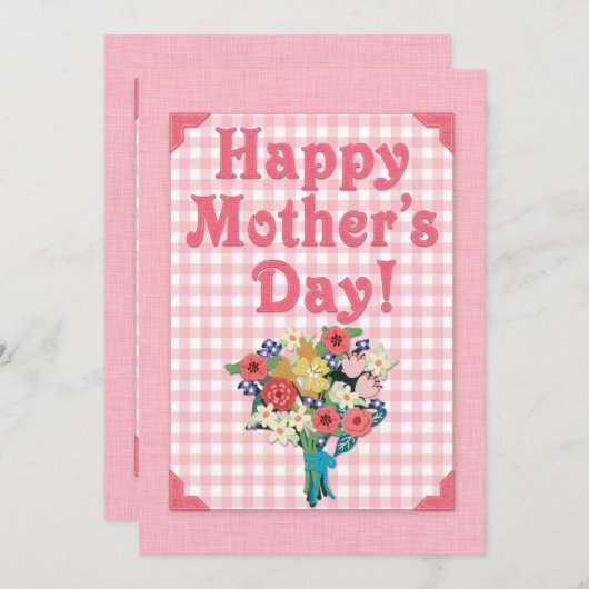 Happy Moederdag Felt Style Bouquet (Voorkant / Achterkant)