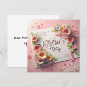 Happy Moederdag Flat Kaart (Voorkant / Achterkant)