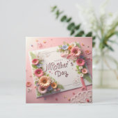 Happy Moederdag Flat Kaart (Staand voorkant)