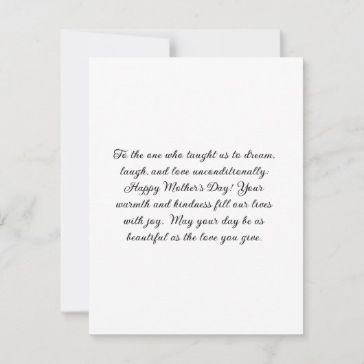 Happy Moederdag Flat Wenskaart (Achterkant)