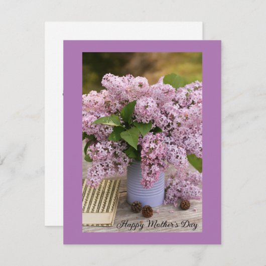 Happy Moederdag Flat Wenskaart (Voorkant / Achterkant)