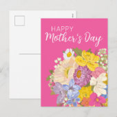 Happy Moederdag Floral Blooms Feestdagenkaart (Voorkant / Achterkant)