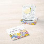 Happy Moederdag Floral Blooms Kartonnen Onderzetters (Insitu)