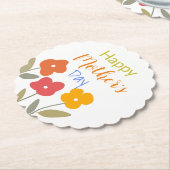 Happy Moederdag Floral Blooms Kartonnen Onderzetters (Gekanteld)