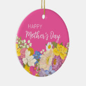 Happy Moederdag Floral Blooms Keramisch Ornament (Rechts)