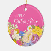 Happy Moederdag Floral Blooms Keramisch Ornament (Links)