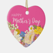 Happy Moederdag Floral Blooms Keramisch Ornament (Rechts)