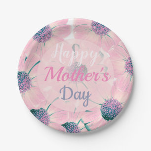 Happy Moederdag Floral Blooms Napkins Pape Papieren Bordje
