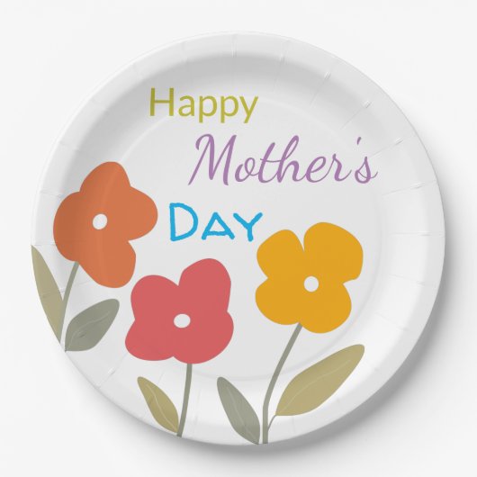 Happy Moederdag Floral Blooms Paper Bord (Voorkant)