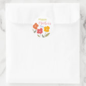 Happy Moederdag Floral Blooms Paper Bord Ronde Sticker (Tas)