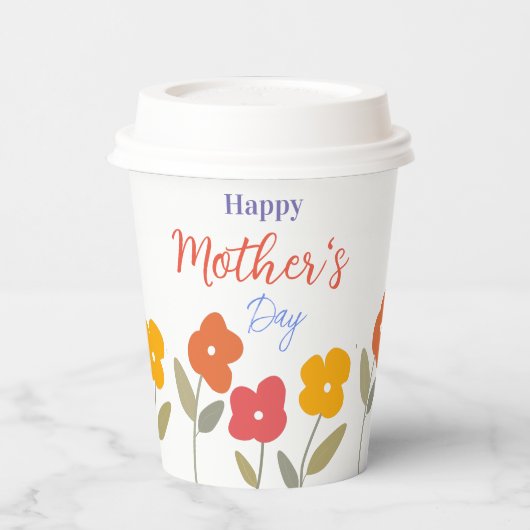 Happy Moederdag Floral Blooms Papieren Bekers (Links)