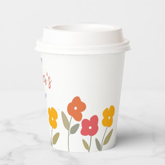 Happy Moederdag Floral Blooms Papieren Bekers (Achterkant)