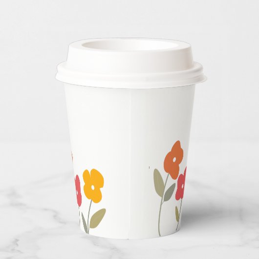 Happy Moederdag Floral Blooms Papieren Bekers (Rechts)