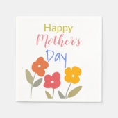 Happy Moederdag Floral Blooms Servet (Voorkant)