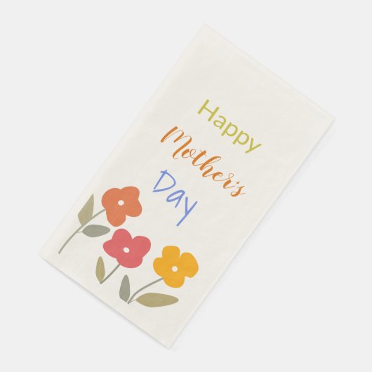 Happy Moederdag Floral Blooms Servet (Hoek)