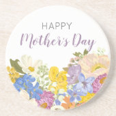 Happy Moederdag Floral Blooms Zandsteen Onderzetter (Voorkant)