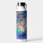 Happy Moederdag Floral Bokeh Waterfles (Voorkant)
