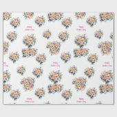 Happy Moederdag Floral Bouquet Cadeaupapier (Vlak)