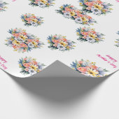 Happy Moederdag Floral Bouquet Cadeaupapier (Hoek)