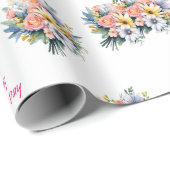 Happy Moederdag Floral Bouquet Cadeaupapier (Rol Hoek)