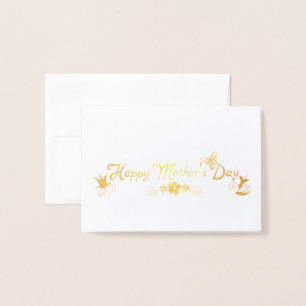Happy Moederdag Floral & Butterfly Folie Kaarten