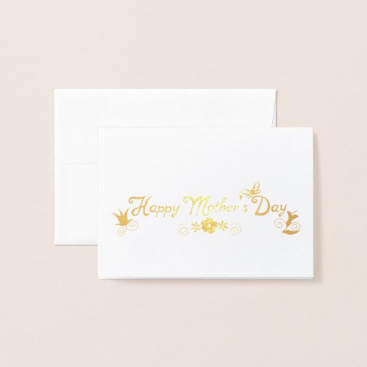 Happy Moederdag Floral & Butterfly Folie Kaarten (Voorkant met envelop)