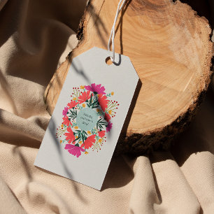 Happy moederdag floral cadeaulabel