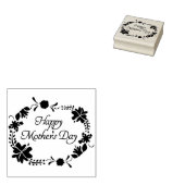 Happy Moederdag Floral Circle Rubberstempel (Gestempeld)