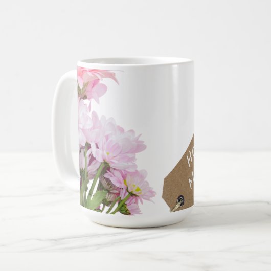 Happy Moederdag Floral Coffee Mok (Voorkant links)