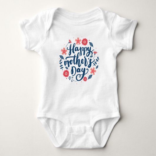Happy Moederdag Floral Design-63754 Button Romper (Voorkant)