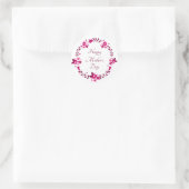 Happy Moederdag floral garland roze Ronde Sticker (Tas)