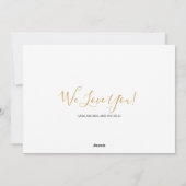 Happy Moederdag Floral Gold Name Script Feestdagenkaart (Achterkant)