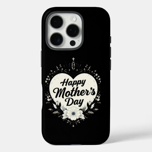 Happy Moederdag Floral Heart Telefoonhoesje Case-Mate iPhone Case (Achterkant)