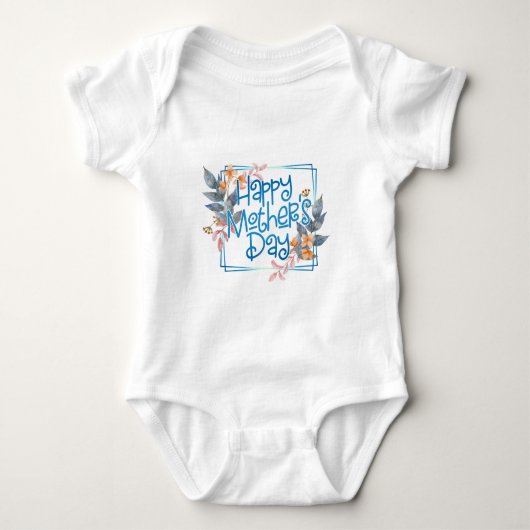 Happy Moederdag Floral Lijst | Bodysuit (Voorkant)