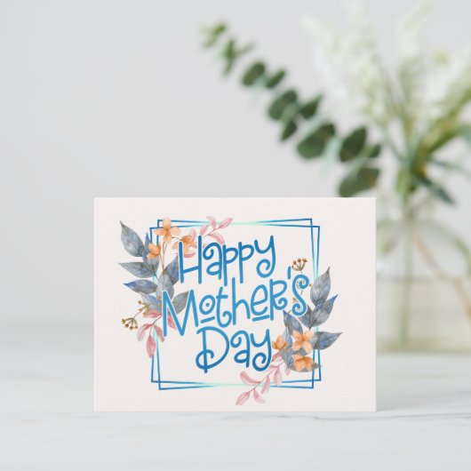 Happy Moederdag Floral Lijst | BRIEFKAART (Staand voorkant)