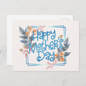 Happy Moederdag Floral Lijst | BRIEFKAART (Voorkant / Achterkant)