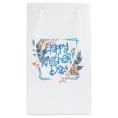 Happy Moederdag Floral Lijst | Gift Bag Klein Cadeauzakje (Achterkant)