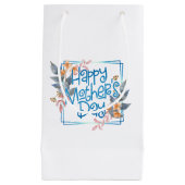 Happy Moederdag Floral Lijst | Gift Bag Klein Cadeauzakje (Voorkant)