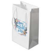 Happy Moederdag Floral Lijst | Gift Bag Klein Cadeauzakje (Achterkant Gekanteld)