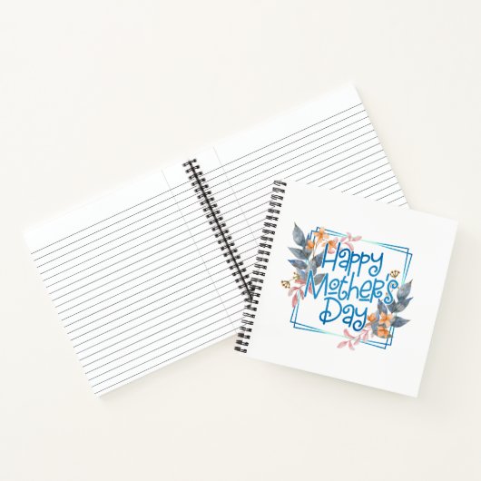 Happy Moederdag Floral Lijst | Laptop Notitieboek (Binnen)