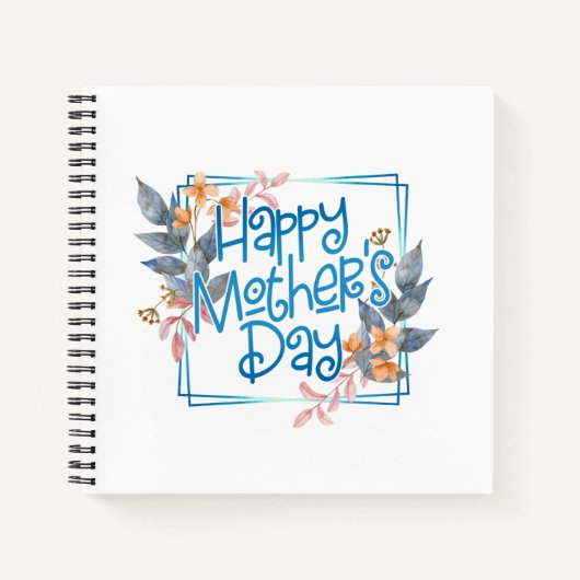 Happy Moederdag Floral Lijst | Laptop Notitieboek (Voorkant)