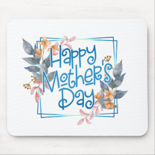 Happy Moederdag Floral Lijst   Mousepad Muismat