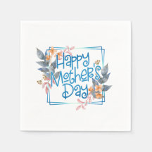 Happy Moederdag Floral Lijst | Papieren Servetten