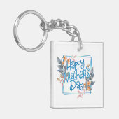 Happy Moederdag Floral Lijst | Sleutelhanger (Voorkant Links)