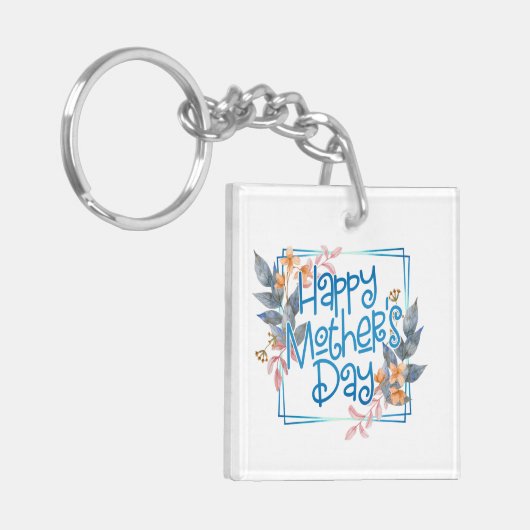 Happy Moederdag Floral Lijst | Sleutelhanger (Voorkant Links)