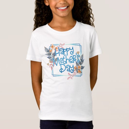 Happy Moederdag Floral Lijst | T-Shirt (Voorkant)
