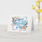 Happy Moederdag Floral Lijst | Wenskaart Kaart (Gele Bloem)